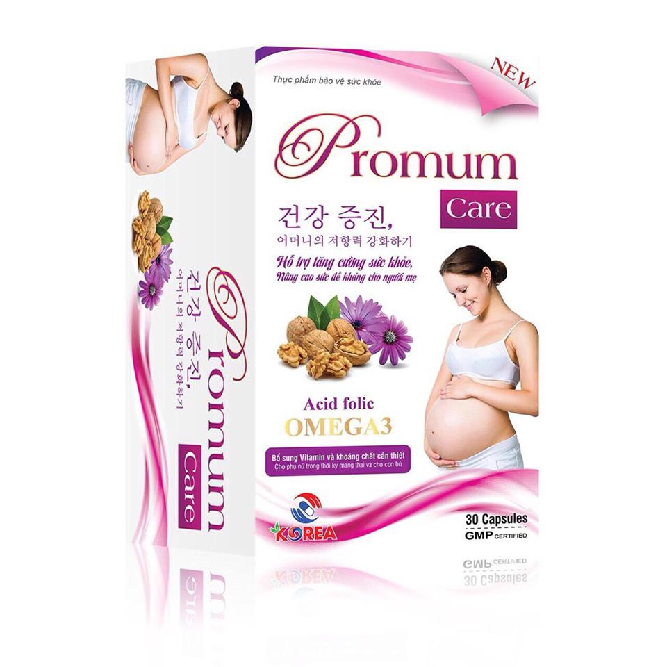 Omega 3 PROMUM CARE nâng cao sức đề kháng cho cơ thể của mẹ và bé, lọ 30 viên