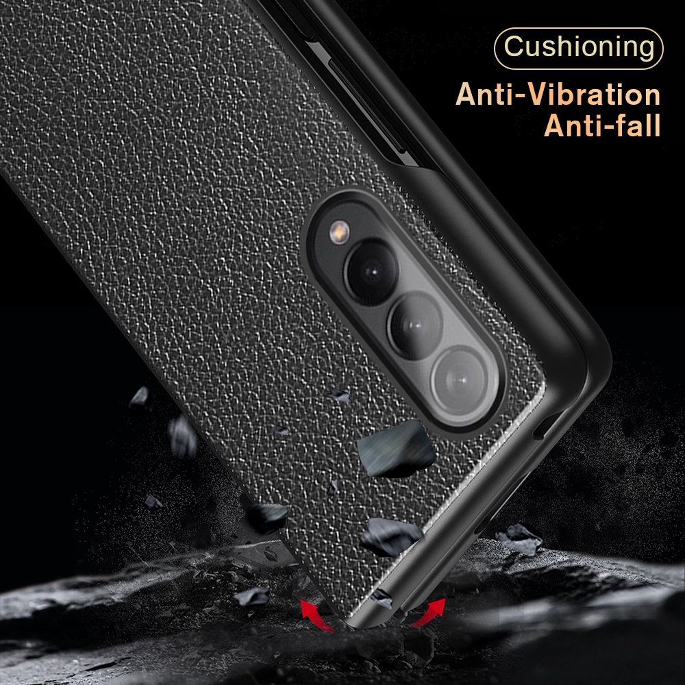 Ốp Điện Thoại Cứng Họa Tiết Trái Vải Chống Sốc Cho Samsung Galaxy Z Fold 4 Z Fold3 ZFold3 5G