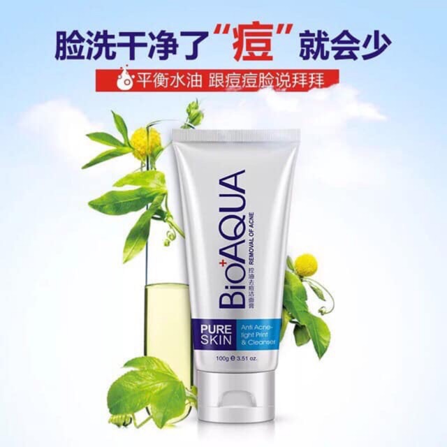 Sữa rửa mặt giảm mụn Bioaqua Pure Skin | BigBuy360 - bigbuy360.vn