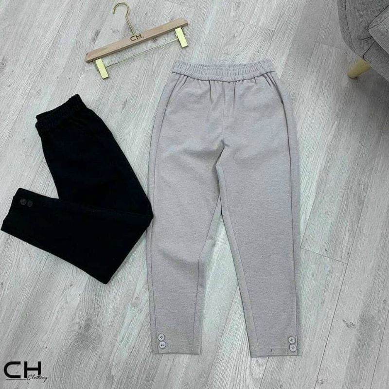 Quần Baggy Cúc Dạ Chất Mềm Mịn, Mặc Tôn Dáng
