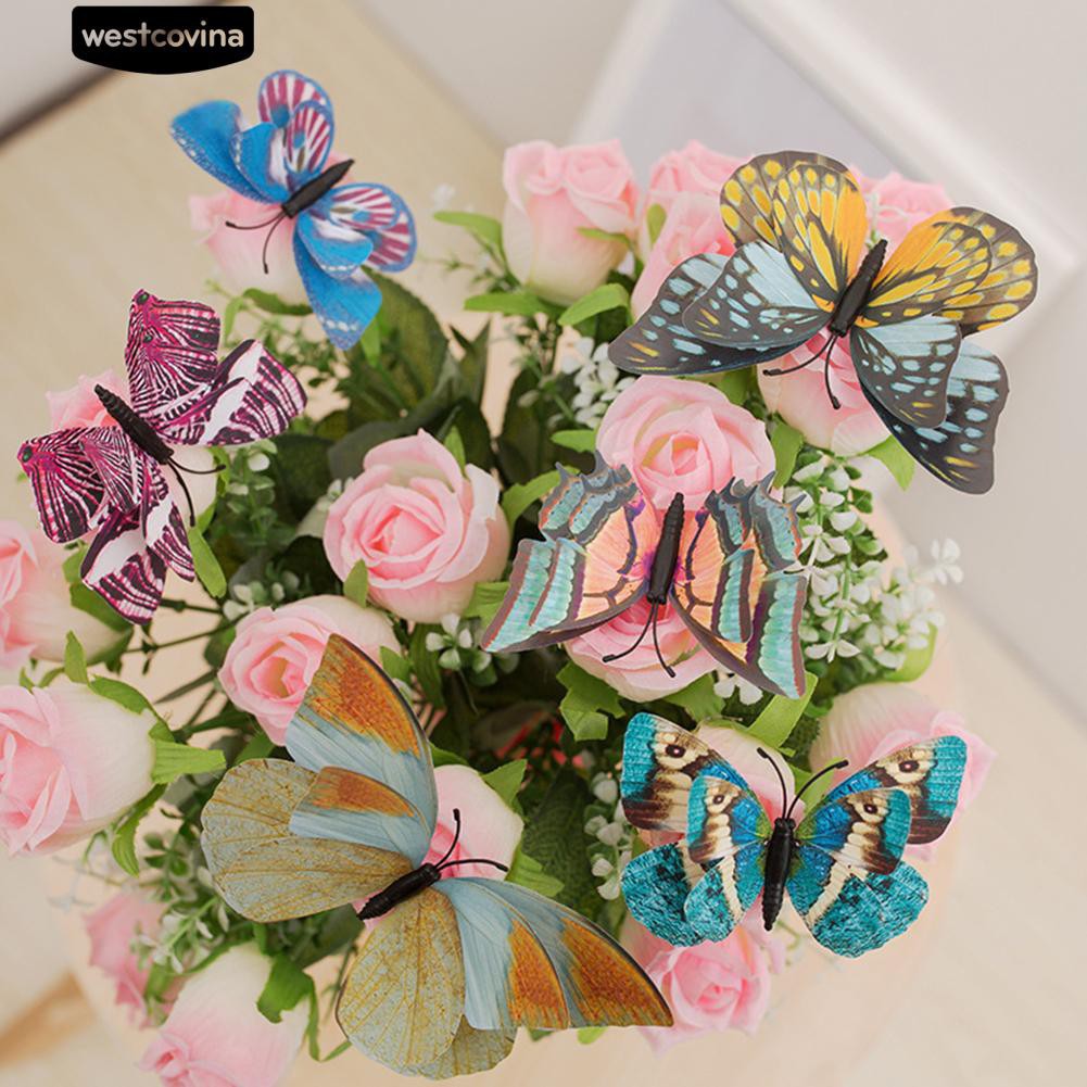 12 Sticker Dán Tường Họa Tiết Hình Con Bướm 3D Dùng Trong Trang Trí Tiệc