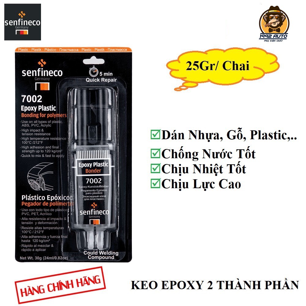 {Cao Cấp} Keo Dán Nhựa Hai Thành Phần SENFINECO 7002 Epoxy Plastic Bonde 25 Gram/ Chai – HÀNG CHÍNH HÃNG