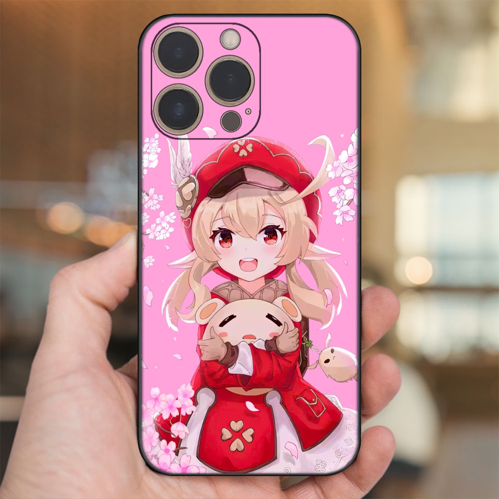 Ốp lưng iPhone 14 Pro dẻo đen cạnh vuông in hình Klee Genshin Impact