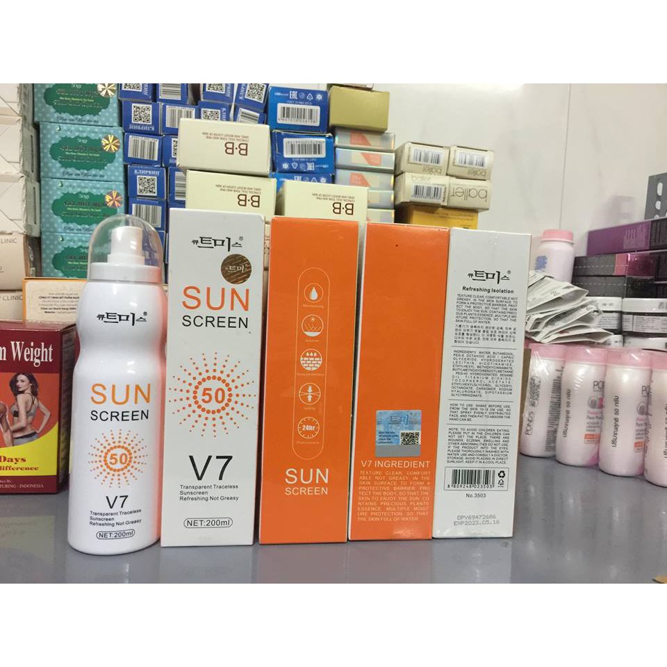 Xịt chống nắng V7 Sun screen 200ml