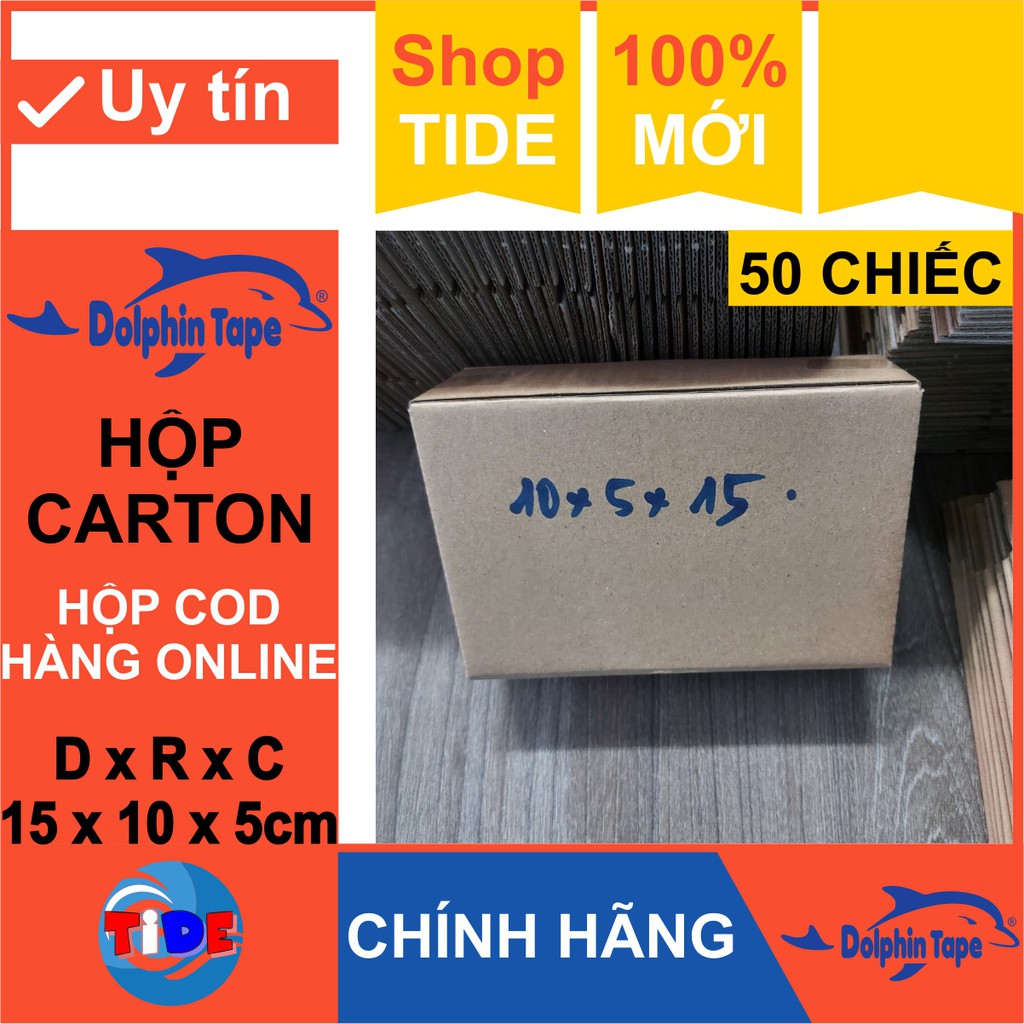 Hộp carton (50 chiếc kích thước 15cm x 10cm x 5cm) – Dùng trong công tác đóng hàng hỗ trợ vận chuyển - Hộp COD