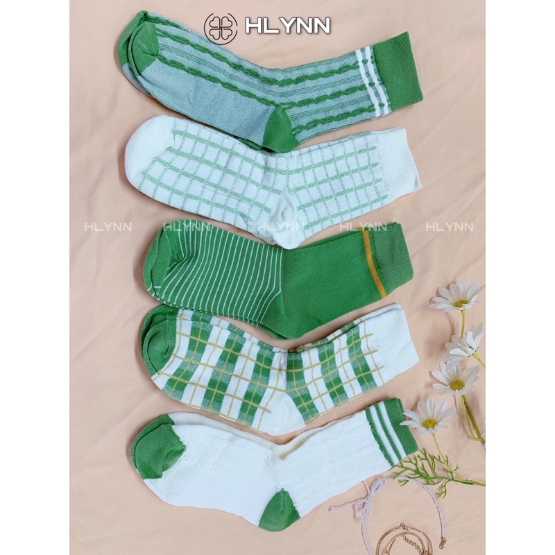 Tất nữ tông xanh trẻ trung cổ cao nhiều mẫu