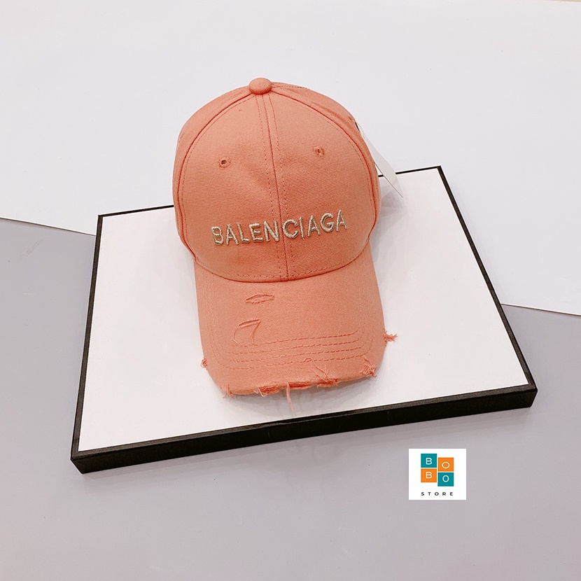 Mũ lưỡi trai xước Balenciaga nhiều màu logo thêu nổi phong cách trẻ trung cá tính