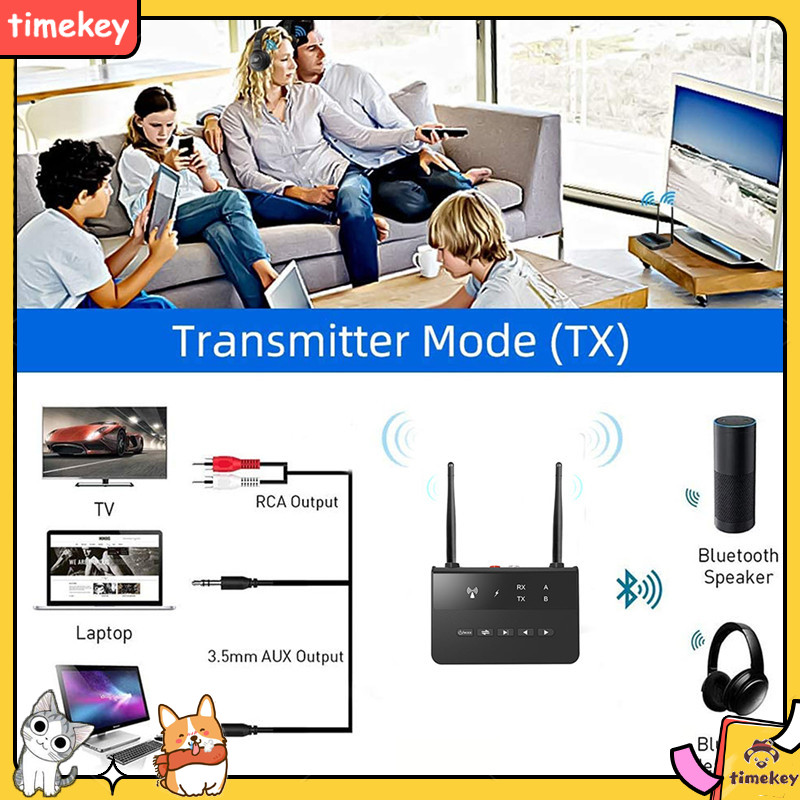 Set Thiết Bị Truyền Nhận Tín Hiệu Âm Thanh Không Dây Bluetooth 5.0 Rca 3.5mm 80m | BigBuy360 - bigbuy360.vn