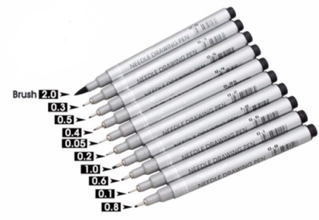 Bút line kỹ thuật Superior - 10 size ngòi đi nét - có bút mực trắng 🐻🌻