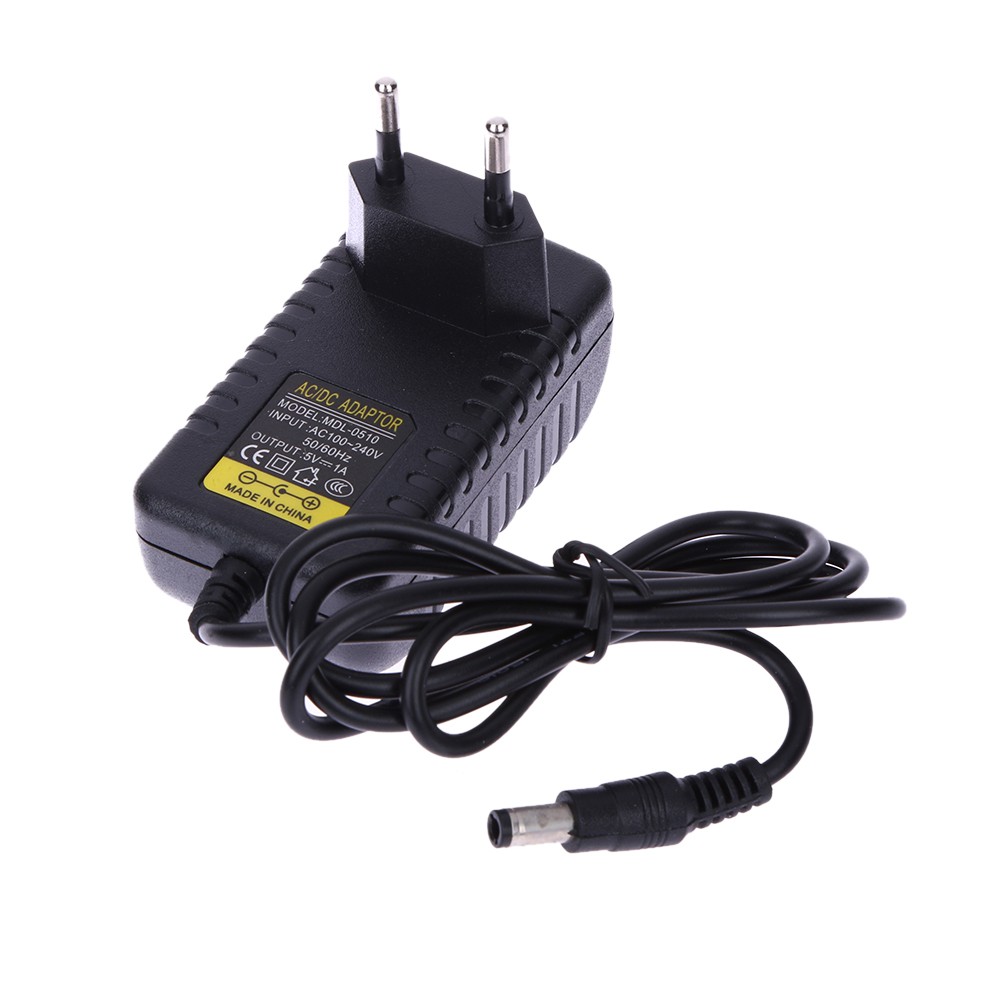 Đầu cắm chuyển đổi nguồn sạc AC 100-240V DC 5.5mm x 2.5MM 5V 1A 1000mA EU