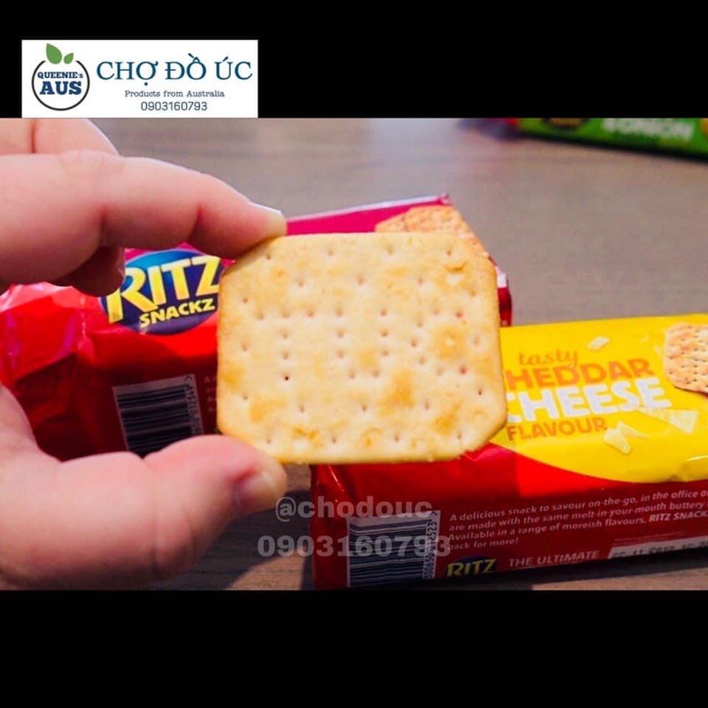 Bánh quy giòn Ritz Snackz vị phô mai & vị hành tây - nhập Úc 🇦🇺