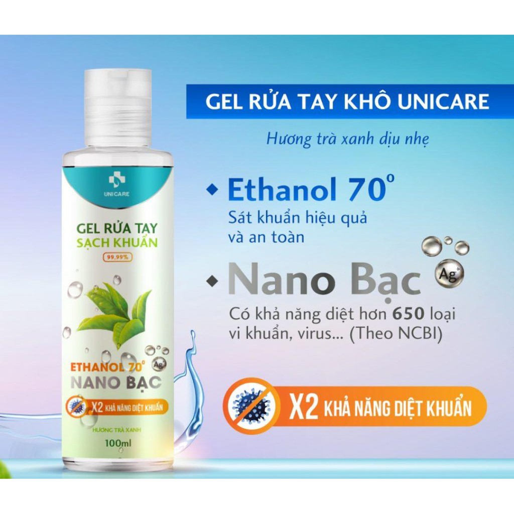 Gel Rửa Tay Nano Bạc Cưc Nhanh Khô Không Còn Cảm Giác Dính Khó Chịu