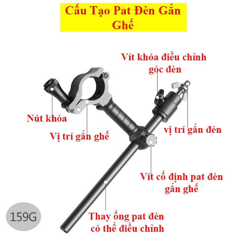 Bộ Pat gắn ghế - Pat rọng cá - Pat chống cần - Pat khay mồi - Pat đèn câu cá cao cấp LK-15