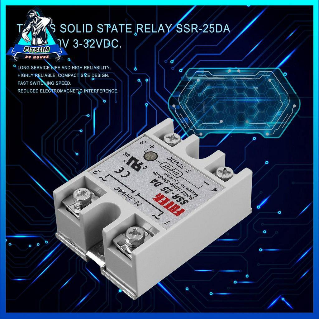 Mô Đun Rơ Le Ssr-25Da 25a / 250v 3-32v Input 24-380vac Đầu Ra