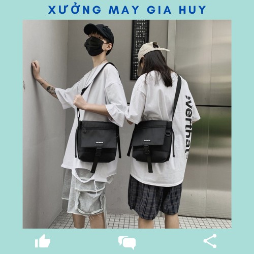 HOT TREND Túi chéo cá tính unisex khoá gài Full Đen phong cách Hàn Quốc siêu HOT HIT 2021