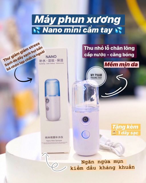 Máy Phun Sương Nano Cầm Tay Mini [Hàng Chính Hãng] - Bảo Hành Lỗi 1 Đổi 1