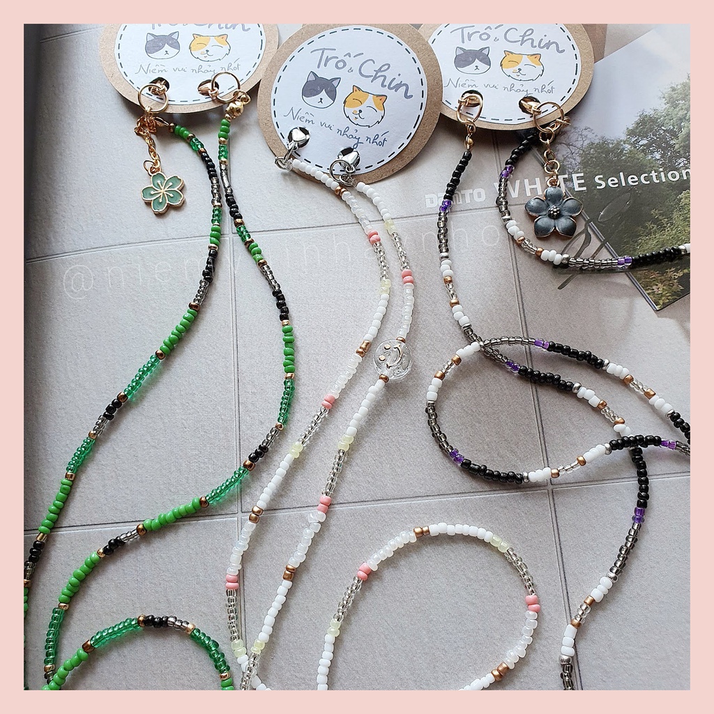 [HANDMADE] Dây đeo khẩu trang Dây đeo kính CLOUD PINK hồng trắng - Gắn charm tên cho từng cá nhân | BigBuy360 - bigbuy360.vn