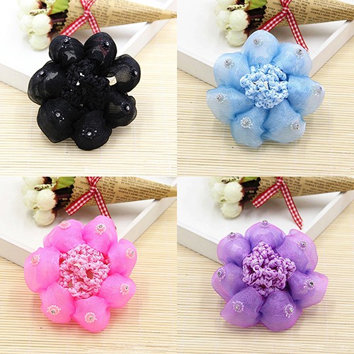 Lưới Búi Tóc Đính Lông Vũ Dành Cho Bé Gái