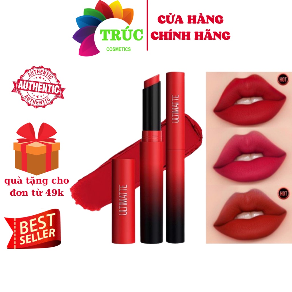 Son Thỏi Lì, Siêu Nhẹ, Mịn Môi Maybelline New York Color Sensational Ultimatte ​​​​​​​1.7g