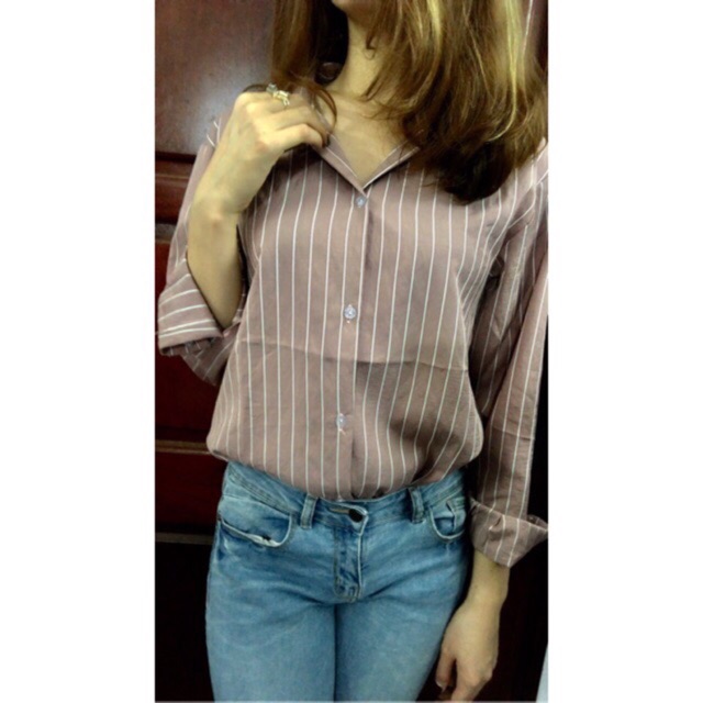 Áo sơ mi kẻ sọc cho nam và nữ (ảnh thật, video thật) đen, đỏ, trắng, hồng đỗ | BigBuy360 - bigbuy360.vn