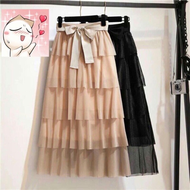 Chân váy tầng buộc nơ | BigBuy360 - bigbuy360.vn