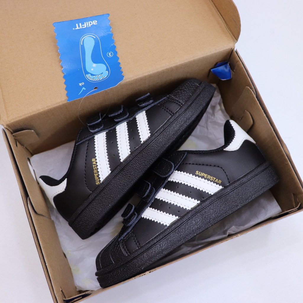 Tênis Infantil Adidas De Couro Com Sola Azul Respirável De Alta Qualidade