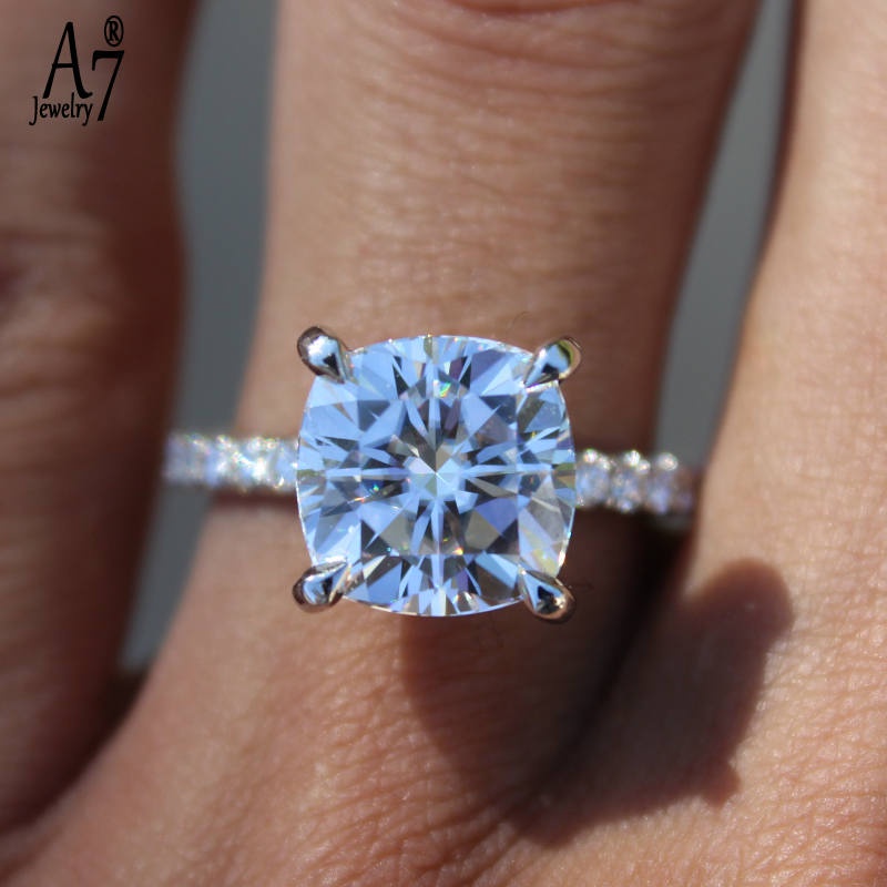 Nhẫn bạc S925 2 karat moissanite cho nữ