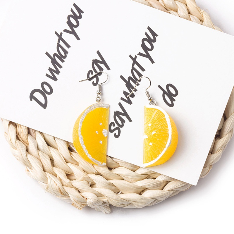 Bông Tai Dáng Dài Hình Trái Cây Bằng Nhựa Resin Dễ Thương Thời Trang