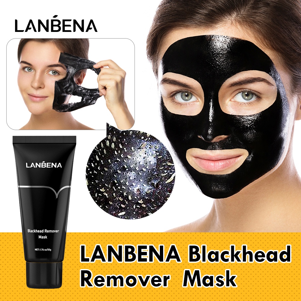 LANBENA mặt nạ lột mụn đầu đen mũi miếng lột mụn đậu đen than tre blackhead mask 50g