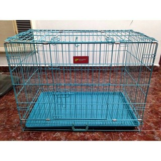 CHUỒNG SƠN TĨNH ĐIỆN 2 CỬA CHO THÚ CƯNG CHÓ MÈO TẶNG KÈM KHAY NHỰA - 60*45*50 cm (chó mèo dưới 7kg)