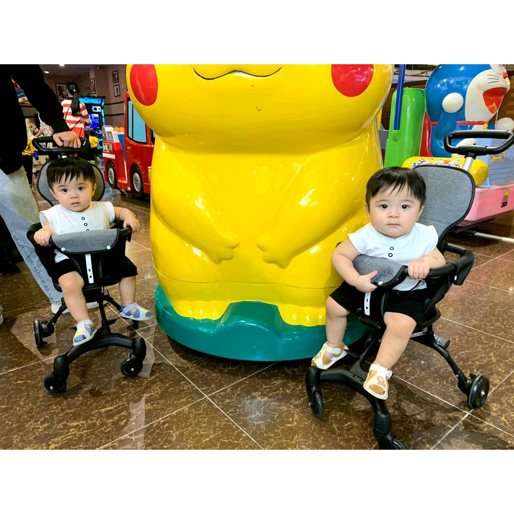 Xe đẩy 5 bánh gấp gọn du lịch thông minh