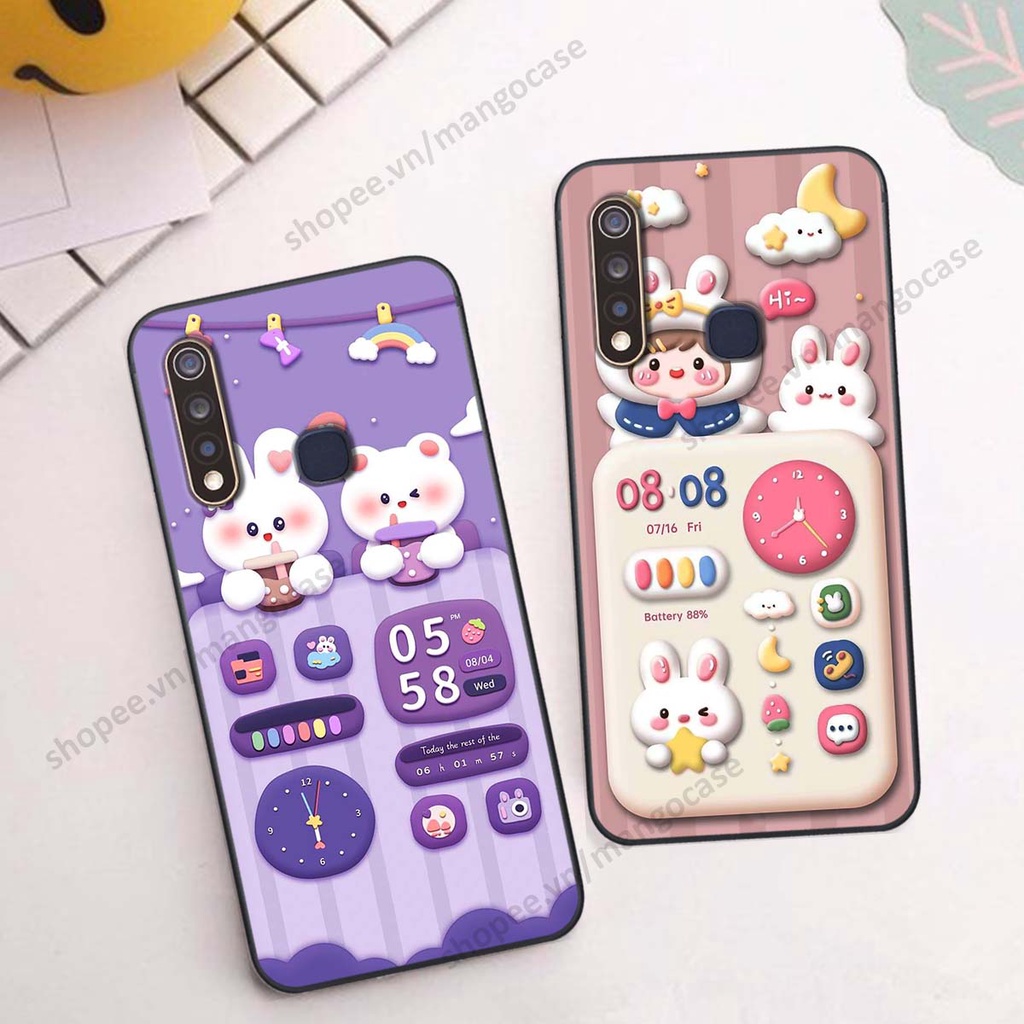 Ốp lưng Vivo Y19 / U3 hình gấu, thỏ, đồng hồ cute dễ thương