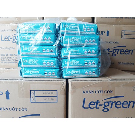 Lốc 36bao Khăn ướt cồn Let-Green 50 miếng