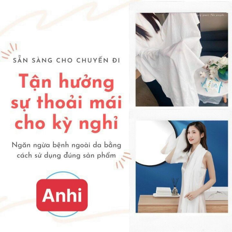 Khăn Tắm Nén Du Lịch bằng cotton tiện lợi dùng 1 lần 70*140CM