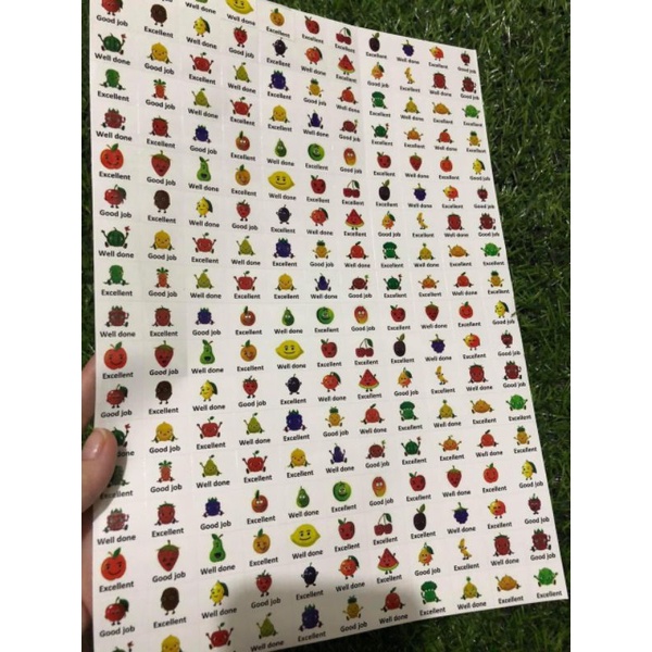 combo 12 tờ Sticker lời khen Tiếng Anh hình ảnh ngộ nghĩnh dễ thương