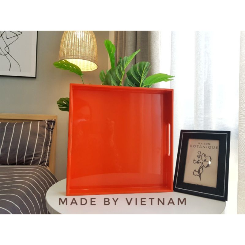 Khay trà, khay gỗ decor cao cấp bằng gỗ, sơn mài đựng thức ăn, hoa quả