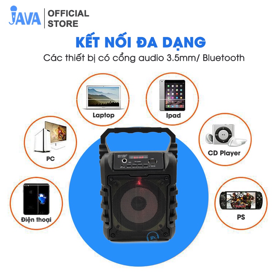 [ TẶNG 1 HOẶC 2 MICRO] Loa Kẹo Kéo Karaoke Bluetooth Mini - Loabluetooth- JAVA33bt