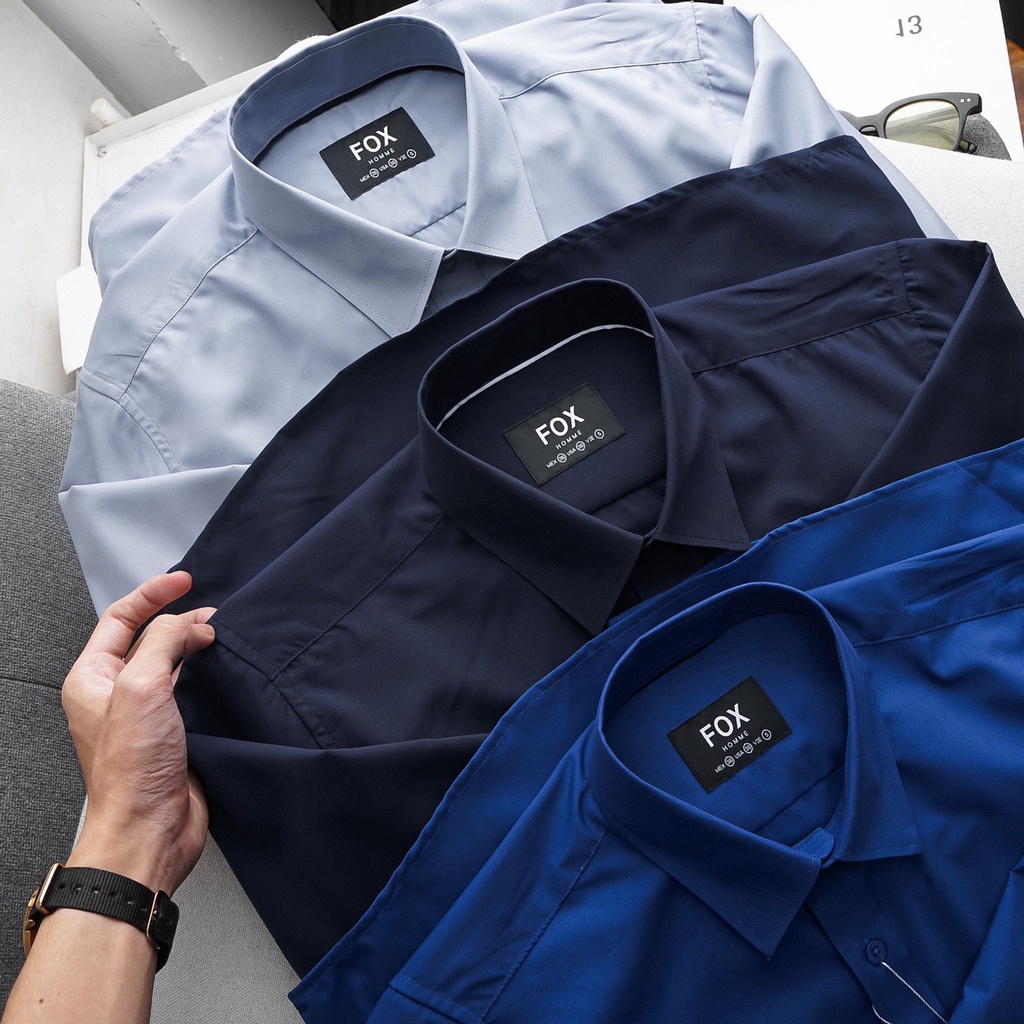 Sơ mi nam dài tay chất cotton lụa cao cấp FOX D365-SM55