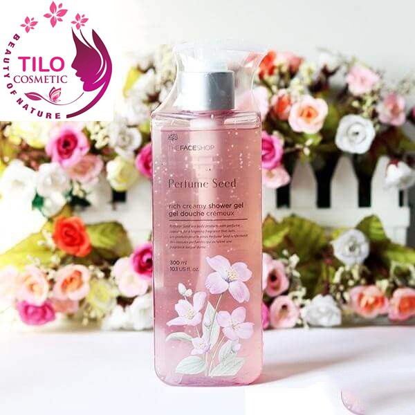 Sữa tắm sáng da, ẩm mịn The Face Shop Perfume Seed Rich Creamy Shower Gel (300ml)