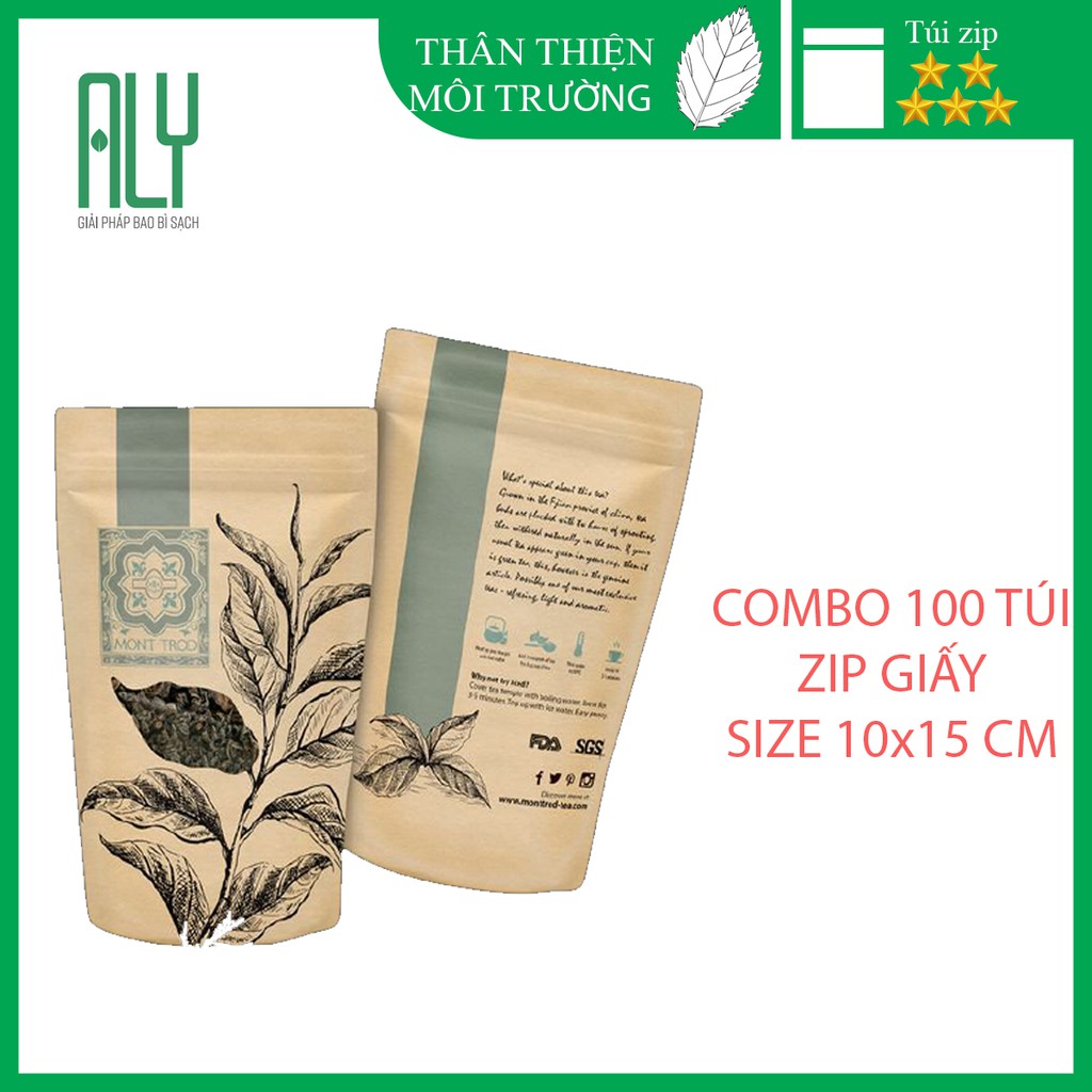 100 túi zip giấy đựng bột 10x15