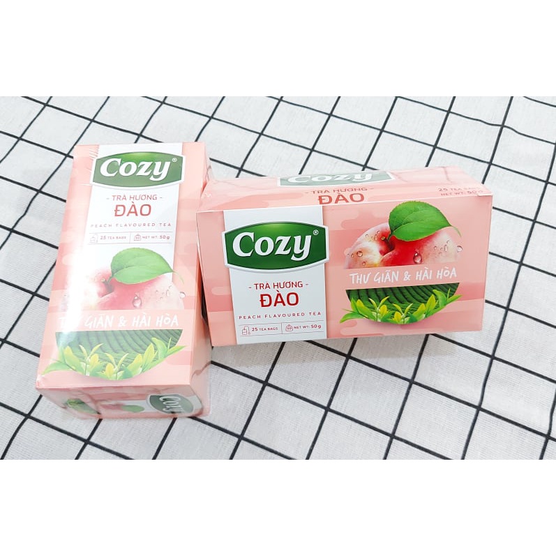 Trà đào túi lọc Cozy ⚡ LOẠI NGON ⚡ trà đào vị đậm đà của chè và hương thơm nhẹ nhàng hấp dẫn
