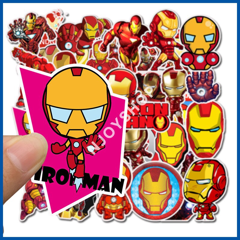 [FREESHIP 40K] SET 35 MIẾNG STICKER DÁN IRONMAN CHỐNG NƯỚC DÁN NÓN BẢO HIỂM, LAPTOP, VALI, TỦ, BÀN HỌC, XE MÁY