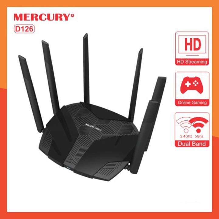 Bộ phát wifi Router Mercury D126 1200M 6 râu anten 5gHz 2.4gHz xuyên tường Mu-Mimo 3x3 repeater youngcityshop 30.000 | BigBuy360 - bigbuy360.vn
