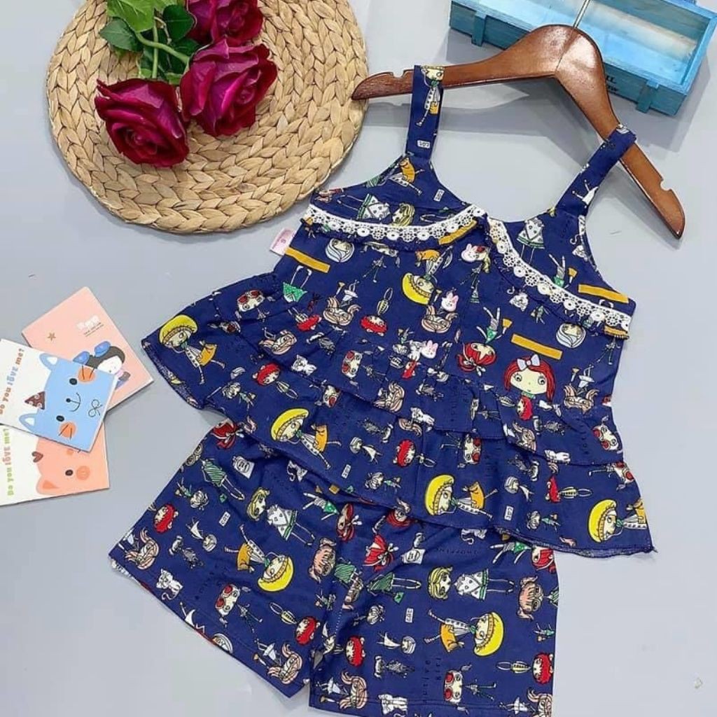 Bộ Tôn Hè Bé Gái Từ 1- 3 Tuổi  .mẫu ngẫu nhiên -
