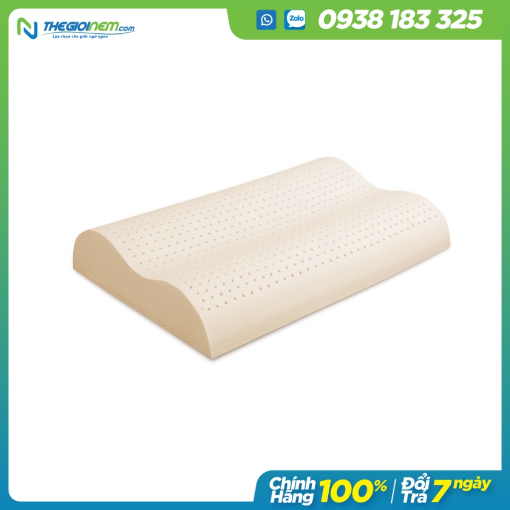 [Mã giảm 8% tối đa 1 Triệu đơn 500k] Gối 100% Cao Su Thiên Nhiên Liên Á Contour 30x50x8cm,giúp nâng đỡ vùng đầu và cổ.