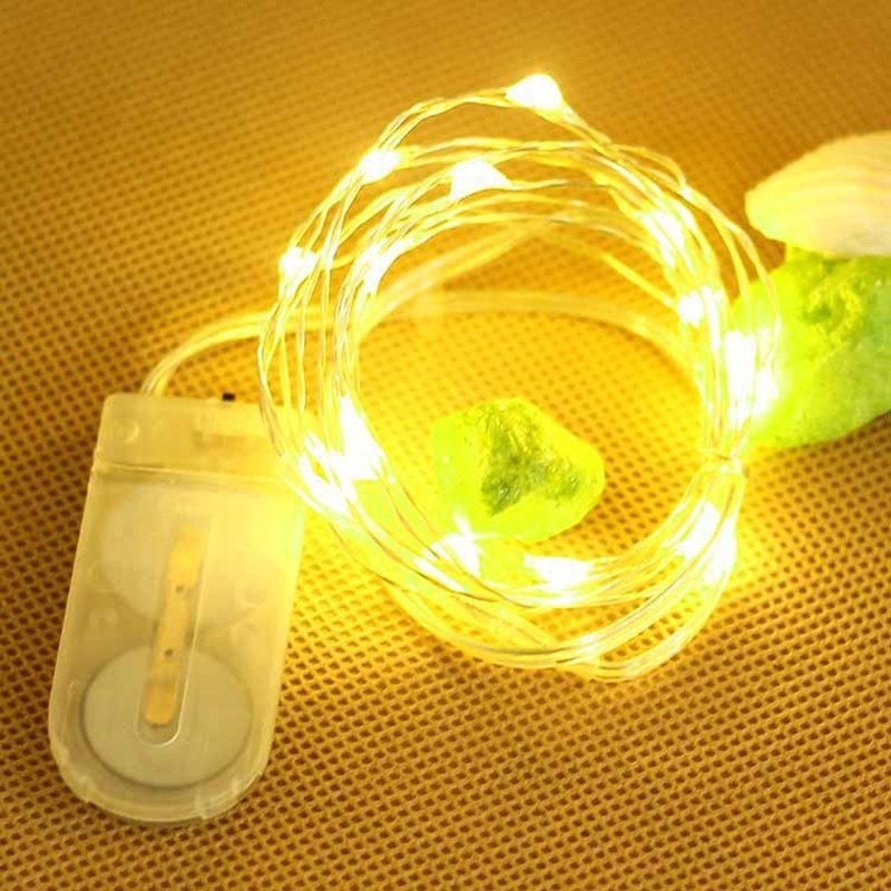Dây Đèn LED 10 Bóng Dùng Pin Dài 1M Trang Trí Giáng Sinh Năm Mới