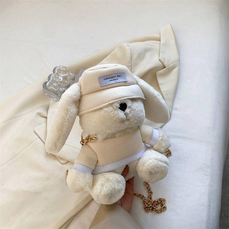 Túi Đeo Chéo Phủ Lông Hình Thỏ Dễ Thương Thời Trang Cho Nữ