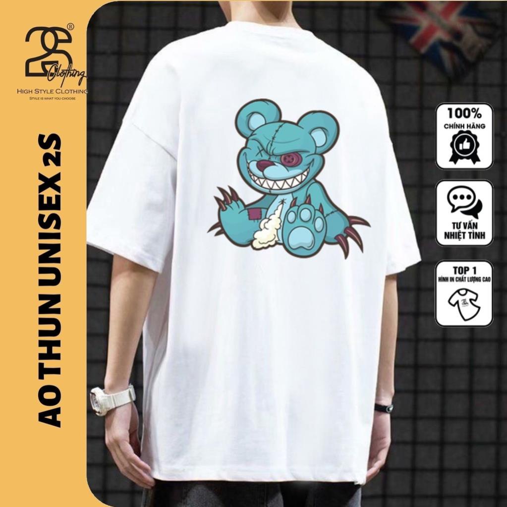 XẢ Áo Thun Nam Trắng Unisex Tay Lỡ 2S Clothing, Áo Phông Cotton Nam Nữ In Hình Cool Ngầu TV2003