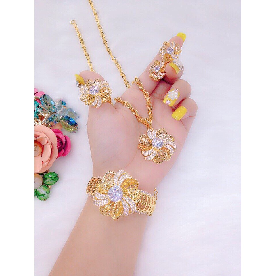 bộ trang sức 4 món mạ vàng 18k mã 3031