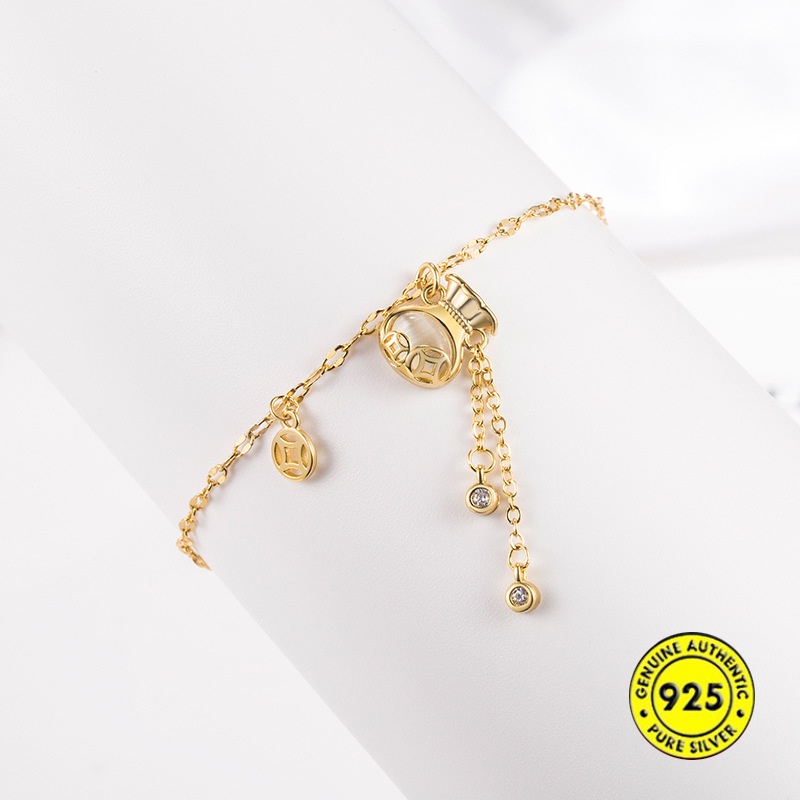 Vòng Tay Mạ Vàng 18K Đính Đá Opal Mới